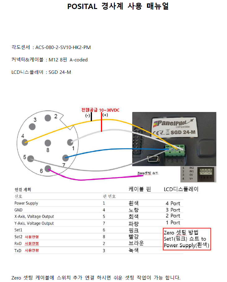 POSITAL 경사계센서 와 LED디스플레이 사용하여 실시간 각도 Check 할수 있습니다